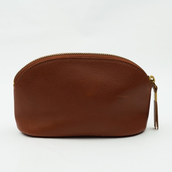 New MADEWELL The Makeup Pouch MONOGRAMMED NOB in English Saddle Leather - Picture 4 of 6